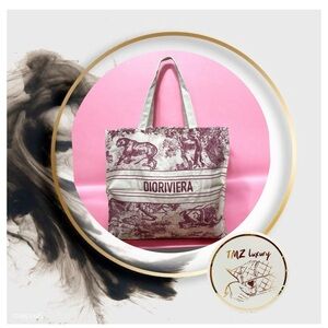 GWP Riviera Pink and Cream Signature Canvas Tote
